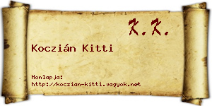 Koczián Kitti névjegykártya